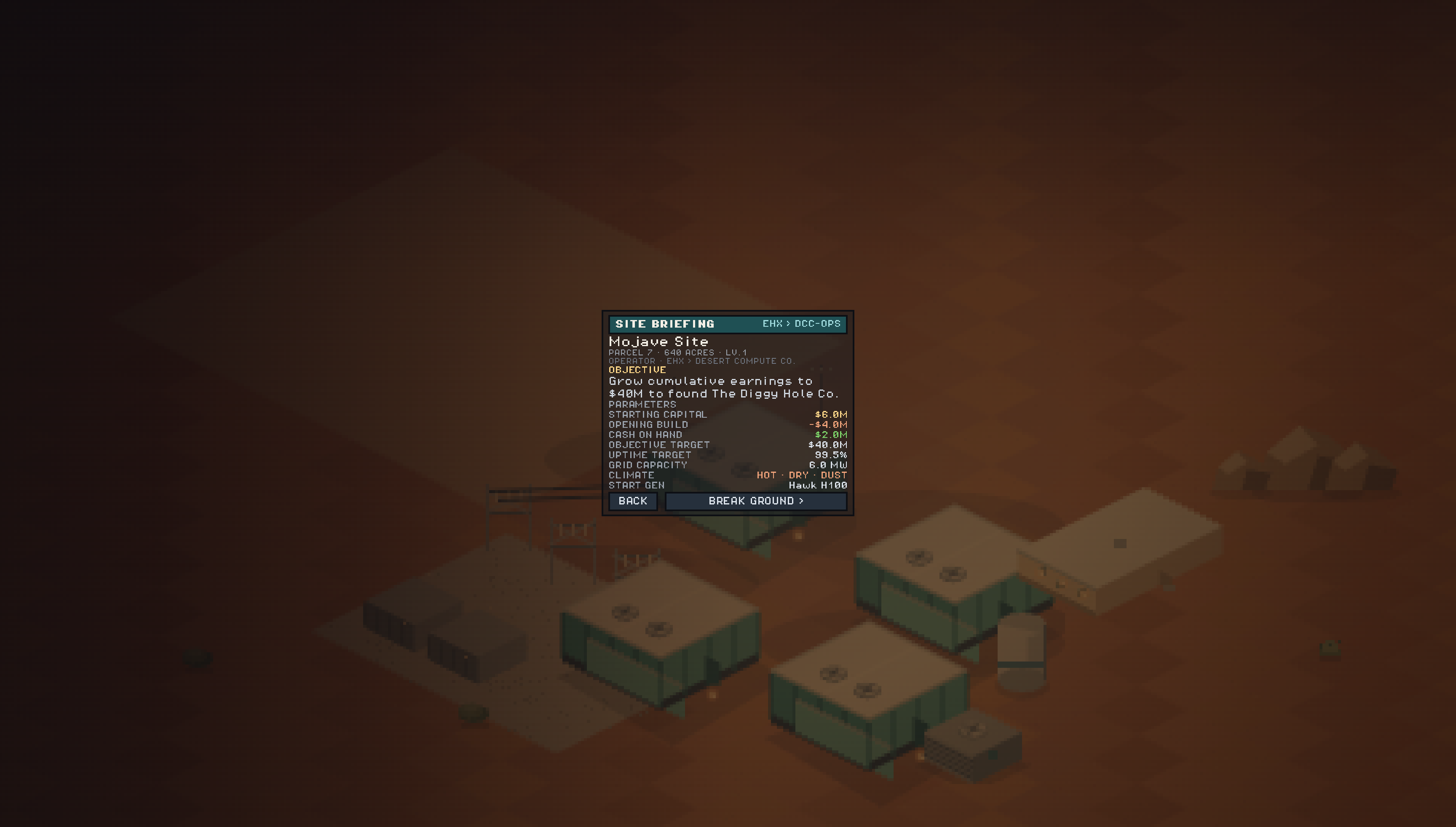 Site briefing screenshot